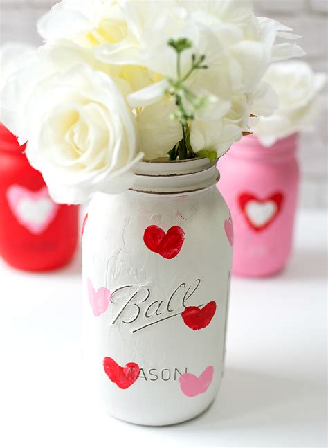 If valentines day crafts and mason jar projects are some of the cutest things around, what do you get when you combine the two? Valentine Kid Craft Thumbprint Heart Jars - It All Started ...