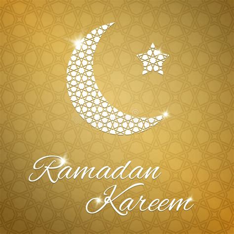 Ramadan Kareem Wenskaart Met Halve Maan En Ster Vector Illustratie