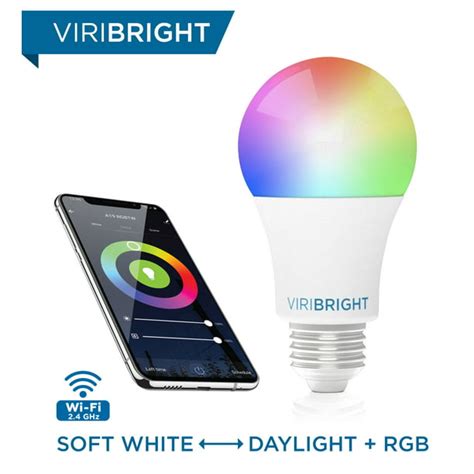 Smart Light Bulb Viribright E26 Rgbw Wifi Dimmable Multicolor Led