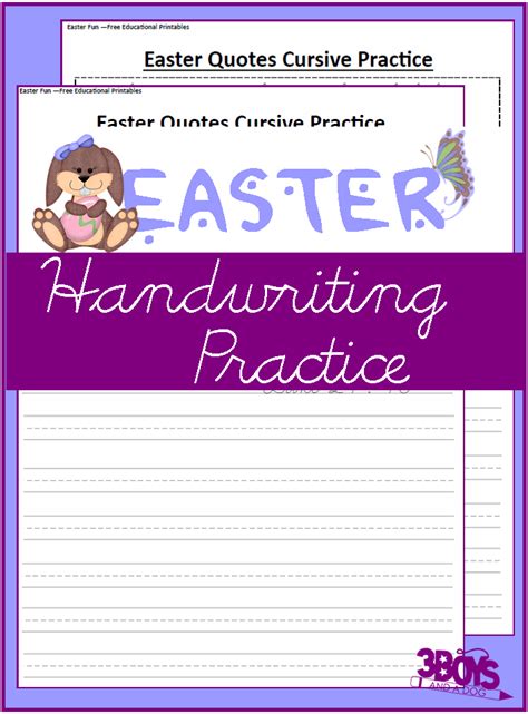 Combine creative writing with easter with these prompting worksheets. Free Printable Easter Worksheets: Cursive Handwriting ...
