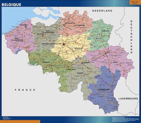 Discover sights, restaurants, entertainment and hotels. Belgium map - Wall maps of countries for Europe