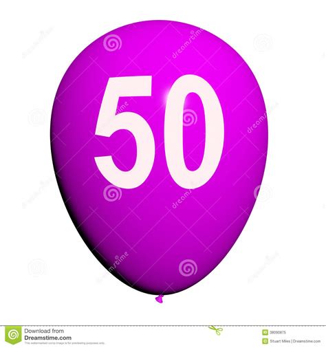 50 Balloon Shows Fiftieth Happy Birthday Celebration Stock Illustration