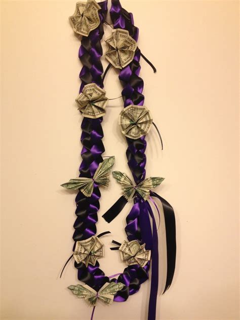 Made A Butterfly Money And Ribbon Lei For A Graduation Ribbon Lei