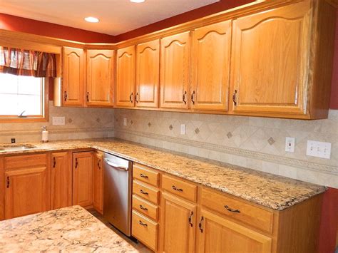 Honey Oak Kitchen Cabinets With Granite Countertops Kitchen Set Ideas
