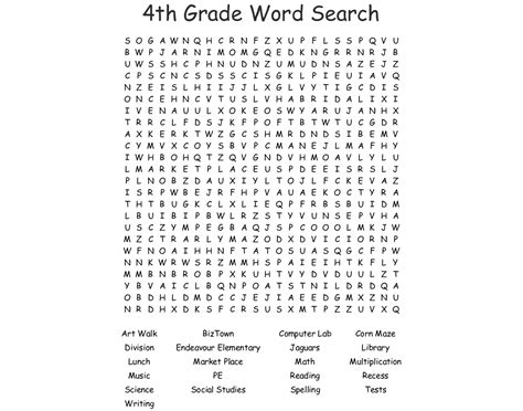 4th Grade Word Search Wordmint