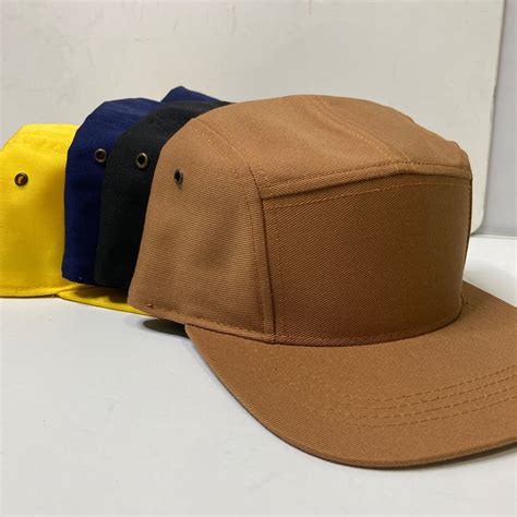 5 Panel Caps 100 Cotton Wadjustable Leather Strap Etsy
