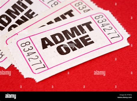 Admit One Ticket Hi Res Stock Photography And Images Alamy