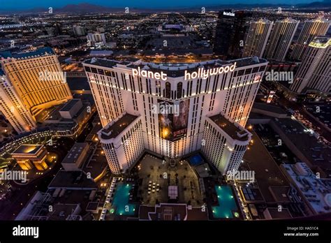 Aerial View Of Planet Hollywood Hotel The Strip Las Vegas Nevada Usa