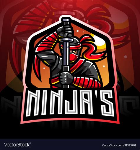 Ninja Esport Mascot Logo Royalty Free Vector Image