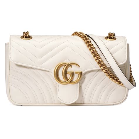 Gucci Gg Marmont Small Matelassé Shoulder Bag In White Modesens