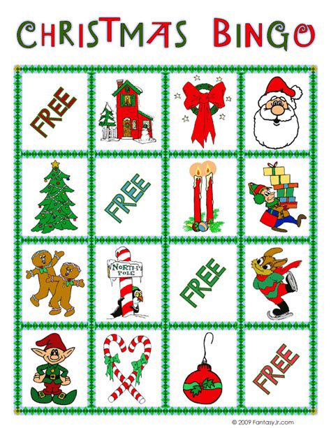 Christmas Bingo Card 10 Woo Jr Kids Activities