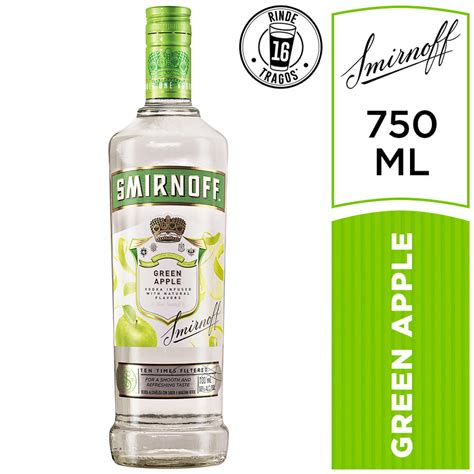 Vodka Smirnoff Green Apple N° 21 Botella 750ml Plazavea Supermercado