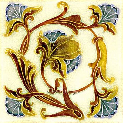 Ceramic Tile 6 Inch Square Vintage Art Nouveau By Sublimetiles 1295