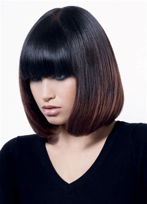 Bob Synthetic Capless Hair Wigs With Full Bangs