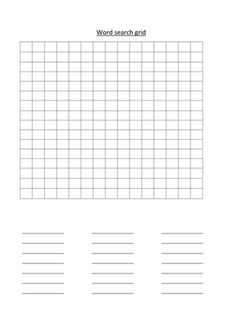 Empty Word Search Grid