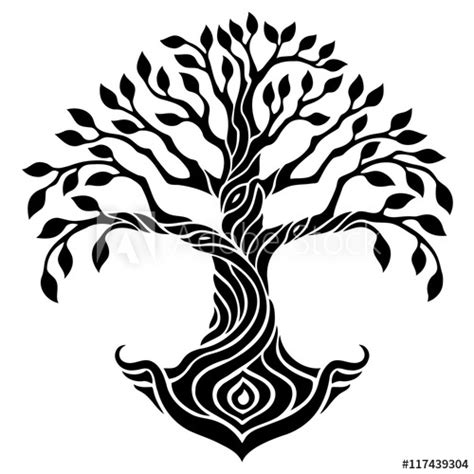 Download Vector illustration, decorative tree of life, black and ...