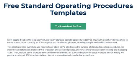 Customer Service Standard Operating Procedure Template Archives