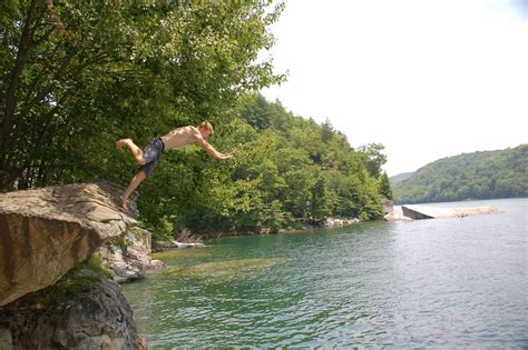 Cliff Diving At Summersville
