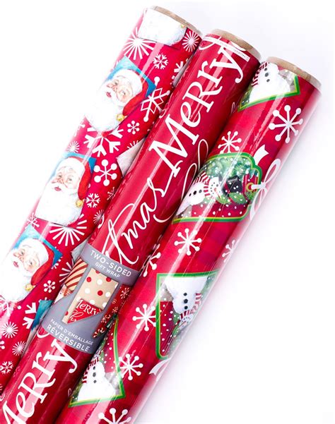 Hallmark Reversible Christmas Wrapping Paper Bundle Pack