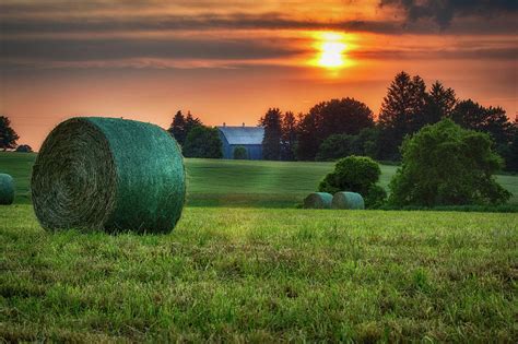 Hay Field Sunset