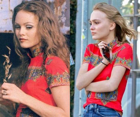 Lily Rose Depp In Her Mother Vanessa Paradiss Clothes 👭 Lily Rose