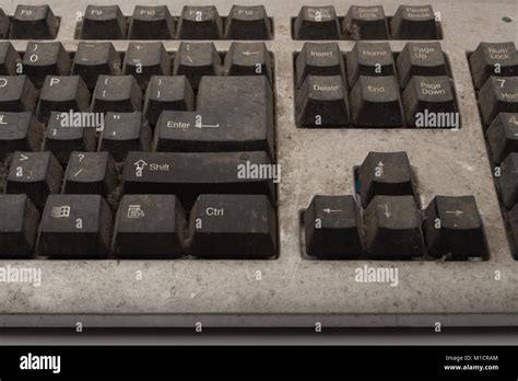 Dirty Keyboard Close Up Stock Photo Alamy