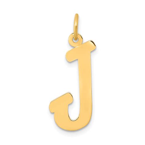 Icecarats 14k Yellow Gold Small Script Initial Monogram Name Letter J
