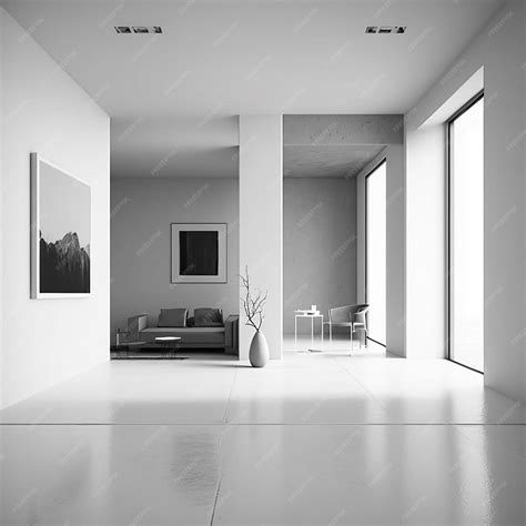 Premium Ai Image Minimalist Empty Living Room Background Image