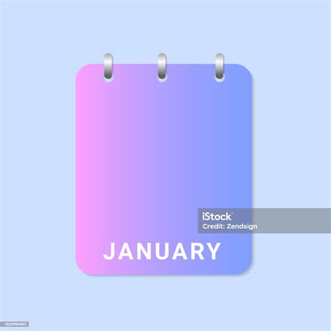 Januari Kalender Harian Bulan Januari Pada Catatan Kertas Putih