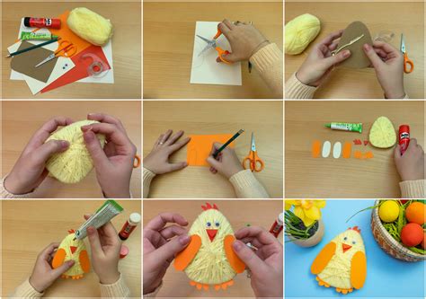 Kids Easter Chick Yarn Craft - Rebooted Mom