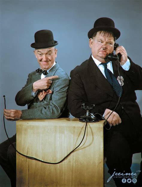 Laurel And Hardy Cca 1940 736x970 Colorized Laurel And Hardy