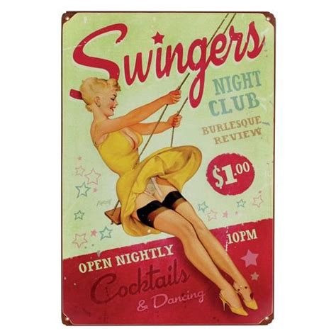 swingers vintage tin sign pin up girls pin up girl vintage pin up