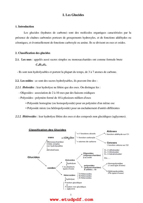 Biochimie générale Cours I Les Glucides Introduction Les glucides hydrates de carbone