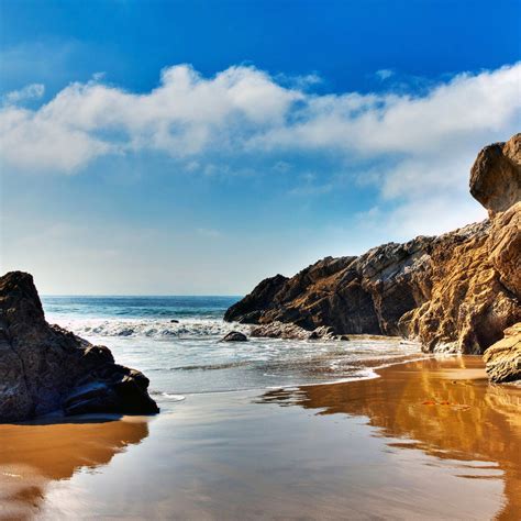 The Wallpaper Of Beach At The Pacific Ocean In Malibu