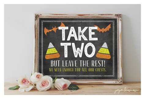 Instant Take Two Leave The Rest Halloween Printable Sign Party