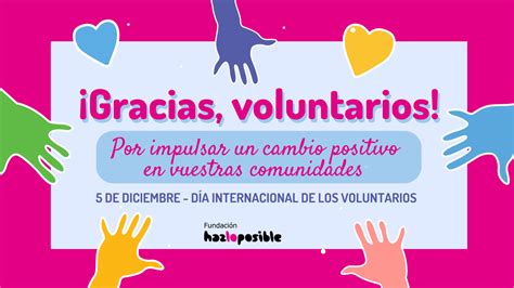 ¡gracias Voluntarios Celebramos El Día Internacional De Los