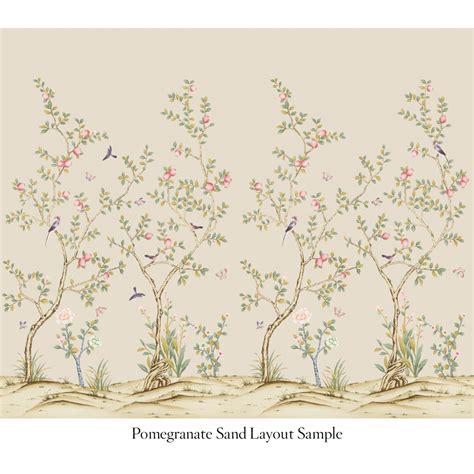Chinoiserie Pomegranate Sand Tempaper Designs Chinoiserie Pattern