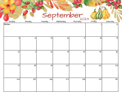 Fillableeditable September Calendar September 2023 Etsy