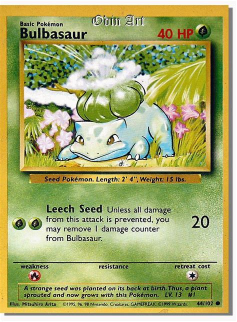Bulbasaur Card Pokémon Tcg Pokemon Pokemon Cards
