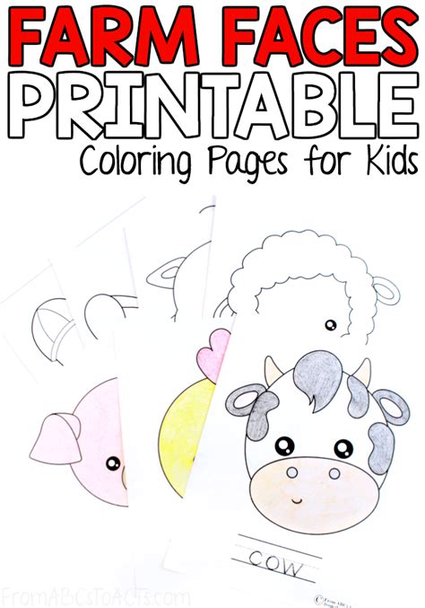 Farm Animal Coloring Pages For Kids From Abcs To Acts