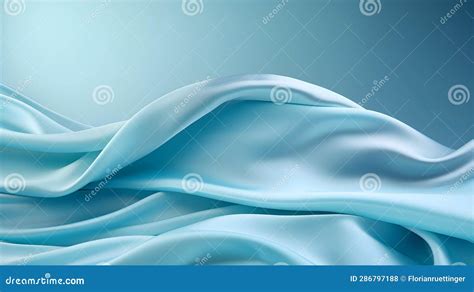Sky Blue Silk Fabric Texture With Beautiful Waves Elegant Background
