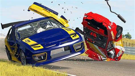 Realistic Racing Crashes 6 Beamng Drive Youtube