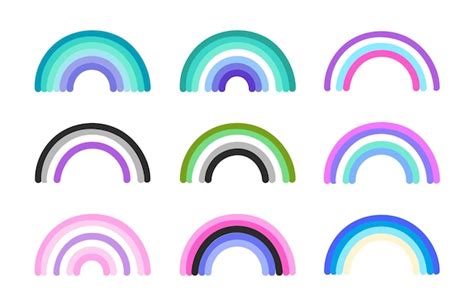 Premium Vector Lgbt Sexual Identity Pride Flags Collection Rainbow