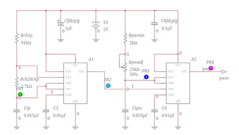 Copy Of 556 Dual 555 Pwm Generator Multisim Live