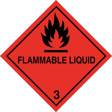 Flammable Liquid Placard Hazard Class 3 Label Bseenbsafe