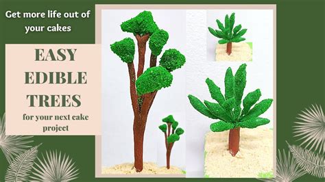 Edible Trees Cake Topper 🌴 How To Make Fondant Trees For Cake Fondant Tree Topper Youtube