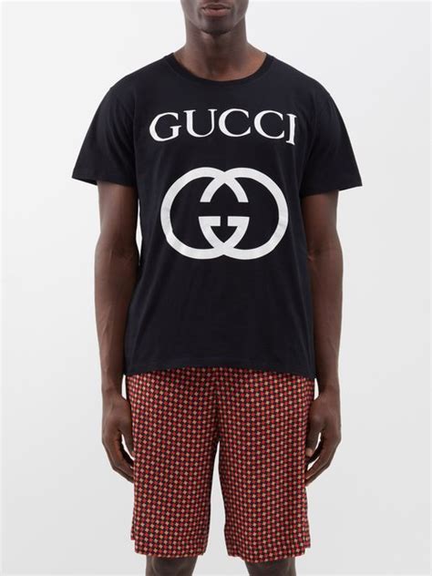 Gucci Oversize T Shirt With Interlocking G In Black Modesens