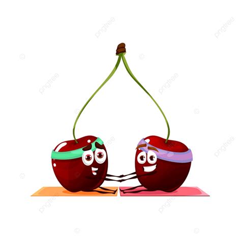 Bridge Pose Yoga Vector Design Images Cartoon Sweet Cherry Characters