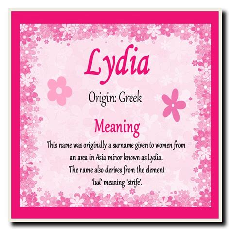 Lydia Personalised Name Meaning Coaster The Card Zoo