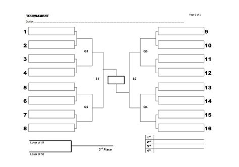 Download The Double Elimination Bracket Template From Vertex42 Free